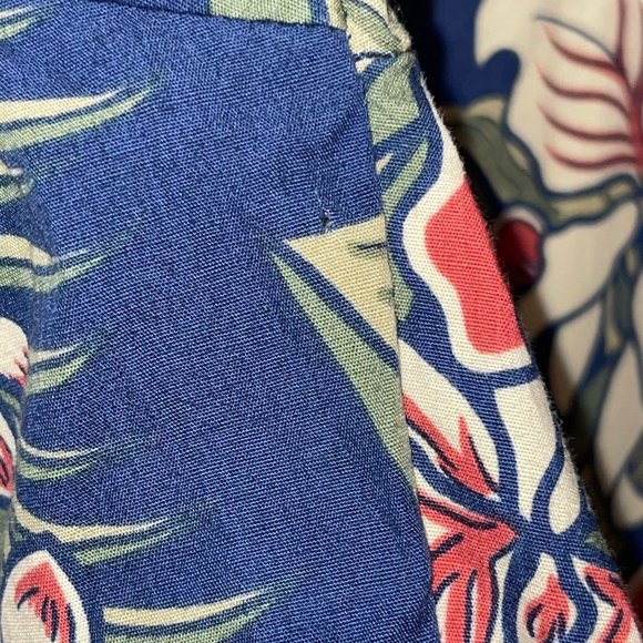 Vintage Retro Cooke Street Hawaiian Shirt Mens M Plumeria Aloha Vacation Blue - Picture 9 of 10